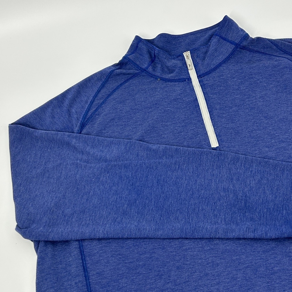 Tommy Bahama Shirt Mens XXL 2XL Blue Heathered Quarter Zip Pullover